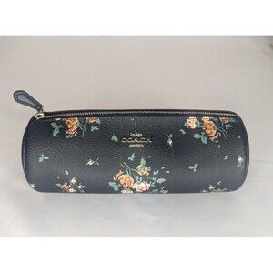 Rare Coach Black Rose Midnight Multi Bouquet Makeup Brush/Pencil Pouch NWT